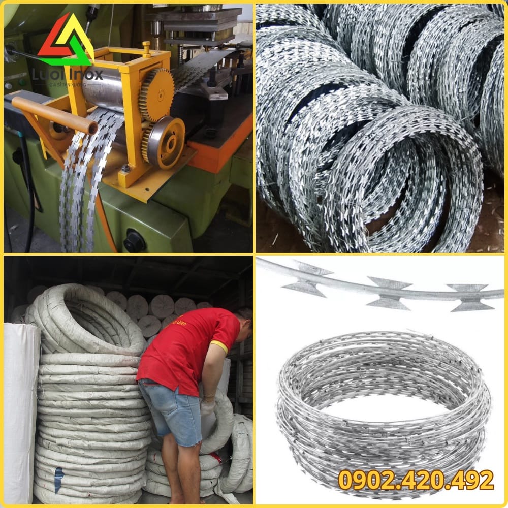 So sánh cấu tạo dây thép gai tôn lưỡi dao và kẽm gai xoắn
