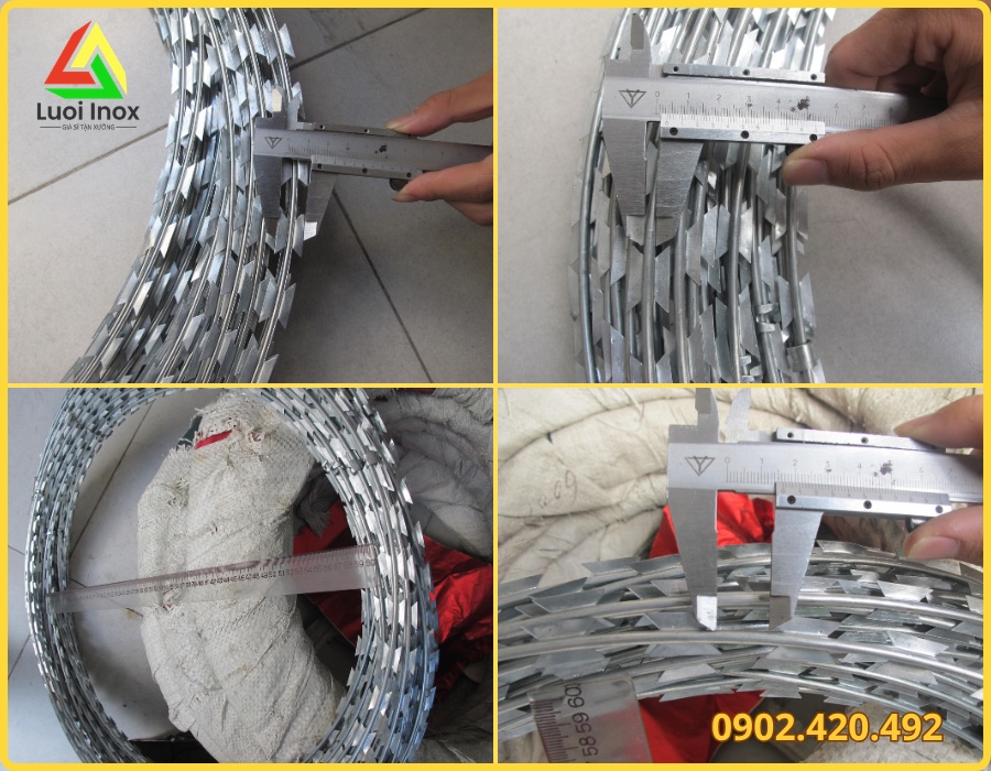 Bảng quy cách kẽm gai theo đường kính sợi và trọng lượng cuộn
