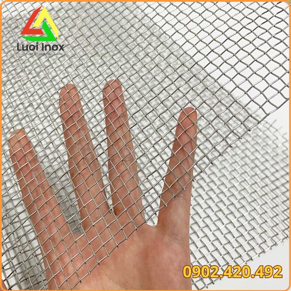 Quy cách lưới inox sợi 1mm dệt to ô lưới lớn 10x10mm chịu lực