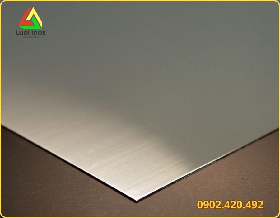 Các kiểu bề mặt tấm inox 2B mờ mịn, BA bóng gương, No.1 xám nhám và HL vân sọc