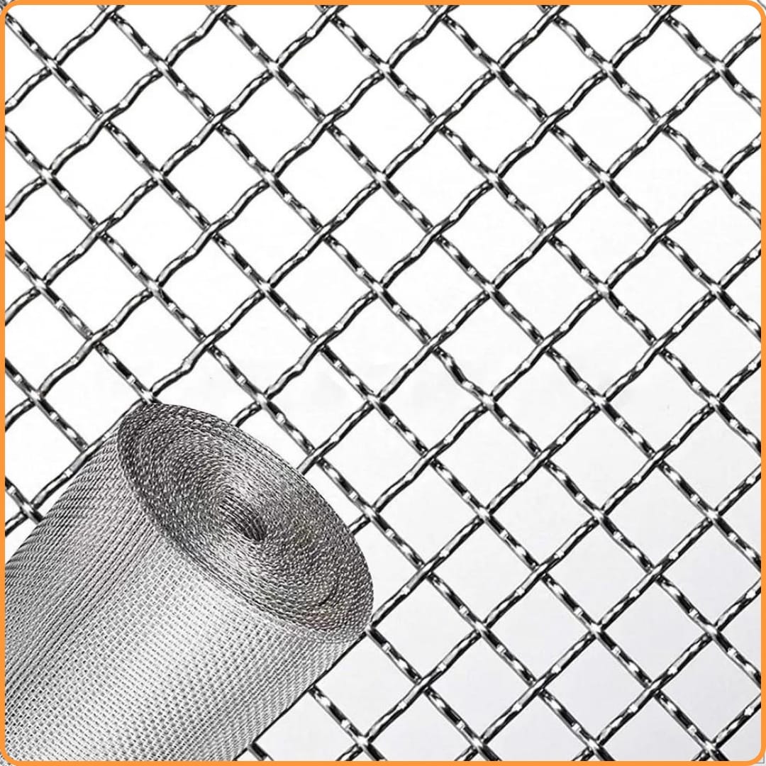 Cận cảnh mắt lưới inox 10x10 đan gợn sóng, phân biệt với lưới hàn và lưới dệt