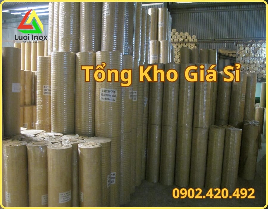 Cận cảnh mắt lưới thép ô vuông 10mm sợi mảnh mạ kẽm dùng trát tường chống nứt