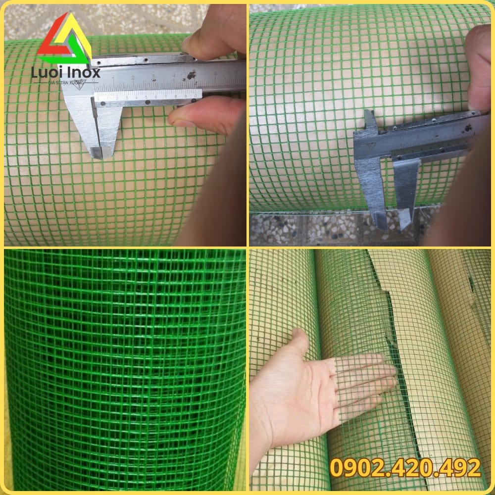 Cuộn lưới mắt cáo lục giác bọc nhựa đan xoắn 2 vòng khổ 1m