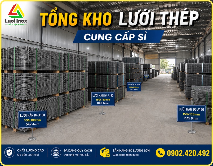 Đặt lưới thép hàn đúng trọng lượng công trình tại Lưới Inox Giá Sỉ khu vực miền Nam