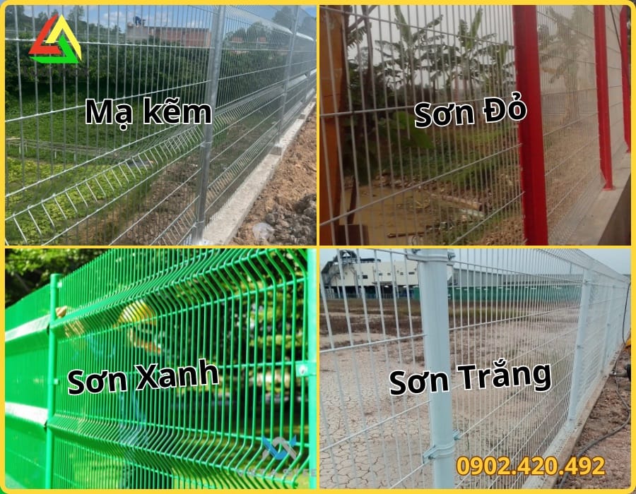 Ba kiểu tấm lưới hàng rào chấn sóng, bẻ hai đầu và hàn khung mạ kẽm