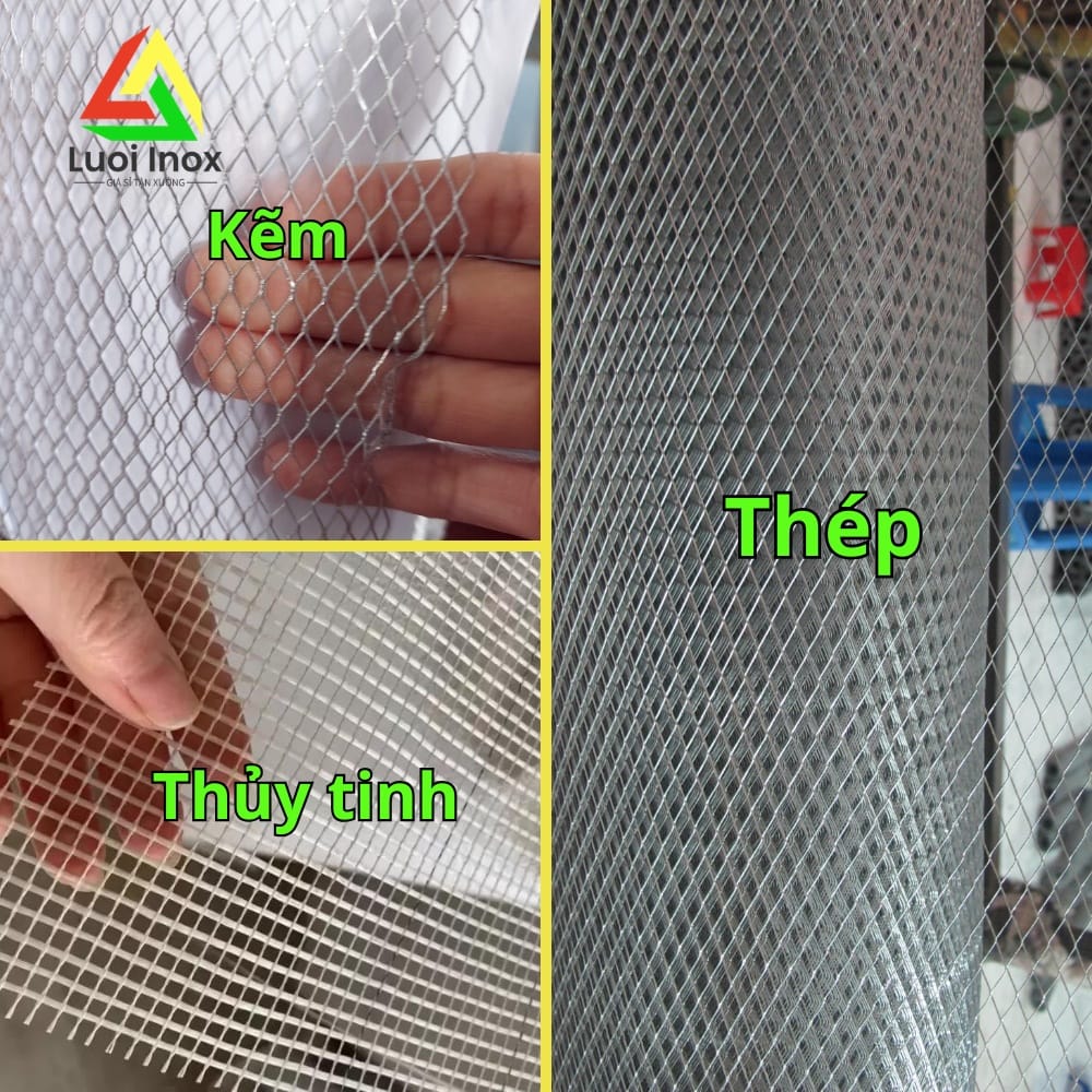 So sánh lưới mắt cáo, lưới ô vuông và lưới sợi thủy tinh dùng trát tường