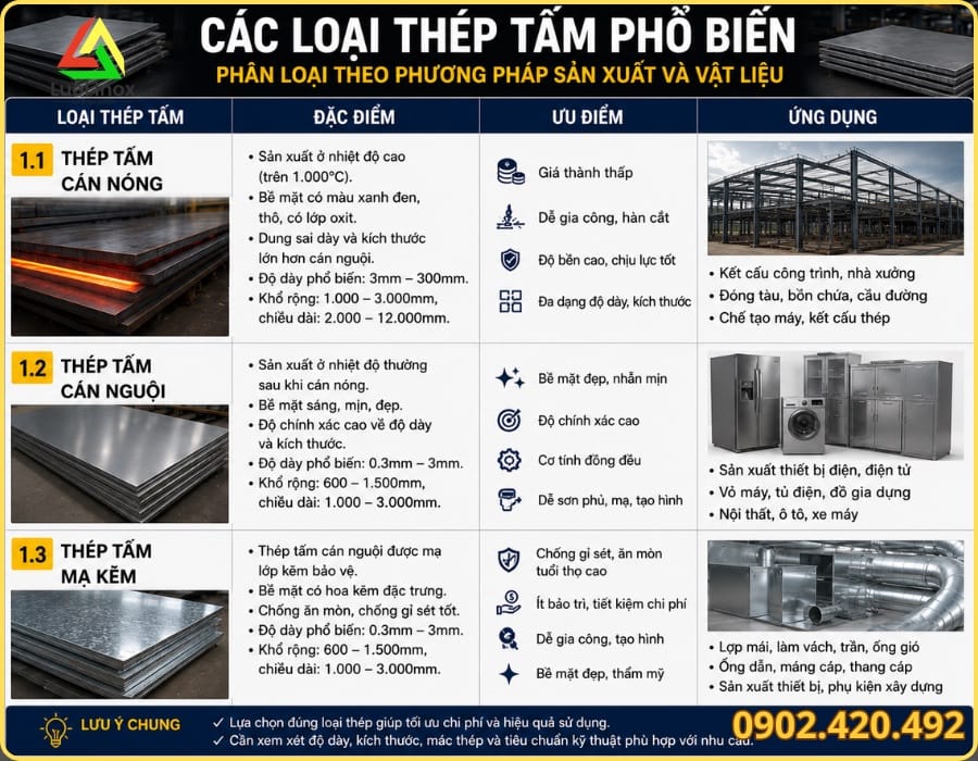 Tư vấn chọn quy cách thép tấm cán nóng hoặc cán nguội theo mục đích sử dụng
