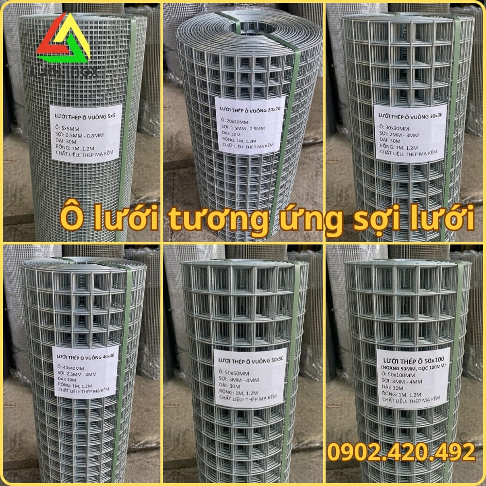 Cuộn lưới thép sợi 1 ly mới xuất xưởng, tham khảo báo giá theo quy cách ô lưới
