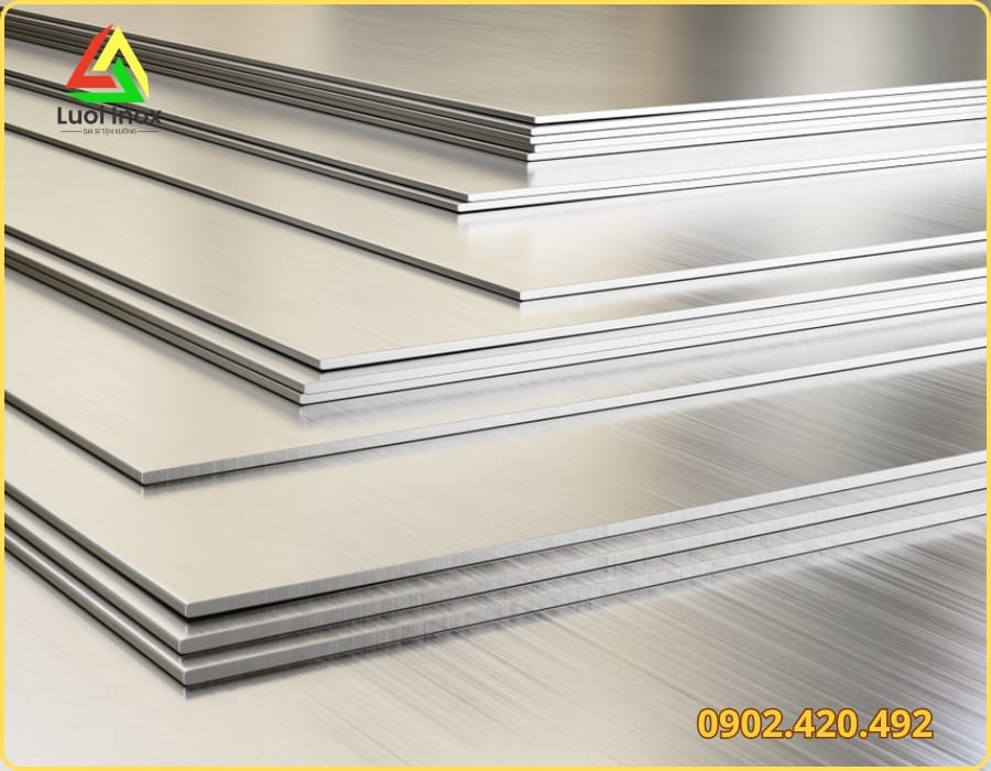 Tấm inox 201 304 316 430 khổ tiêu chuẩn và bề mặt hoàn thiện đa dạng