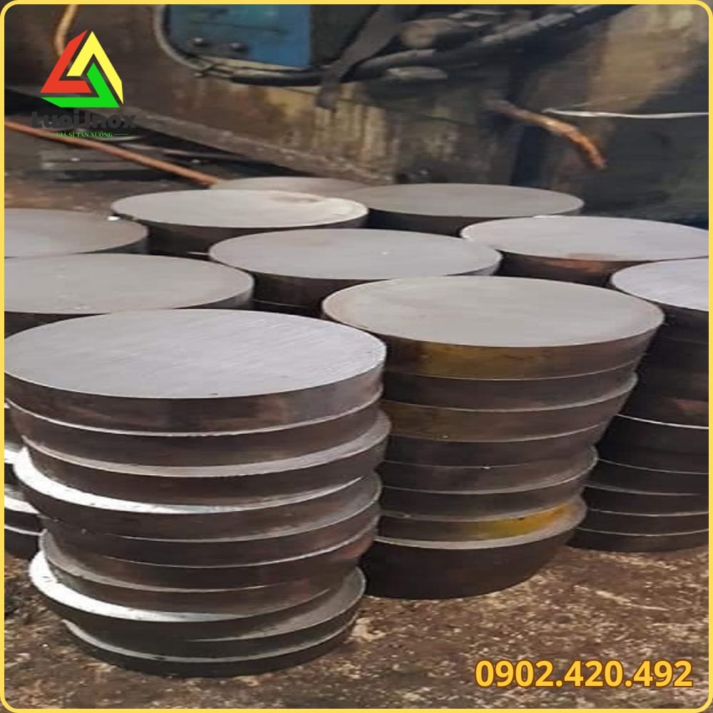 Công thức tính trọng lượng miếng sắt tròn theo diện tích hình tròn và tỷ trọng thép