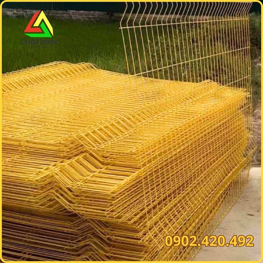 Cận cảnh mắt lưới thép hàn với đường sóng gân dập nổi, không có khung viền bao quanh