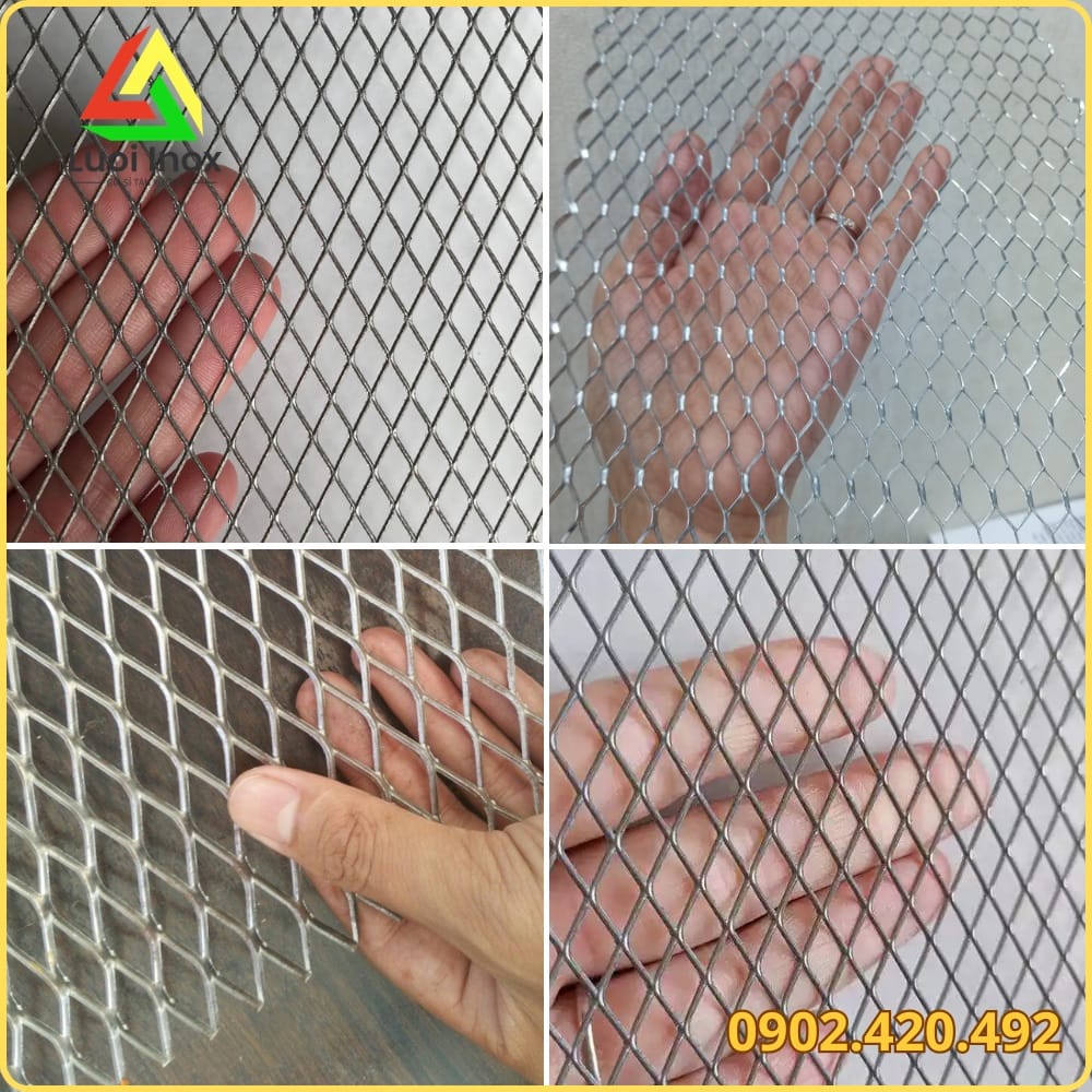 Tấm inox dập giãn thành ô thoi liền khối, không qua công đoạn đan hay hàn