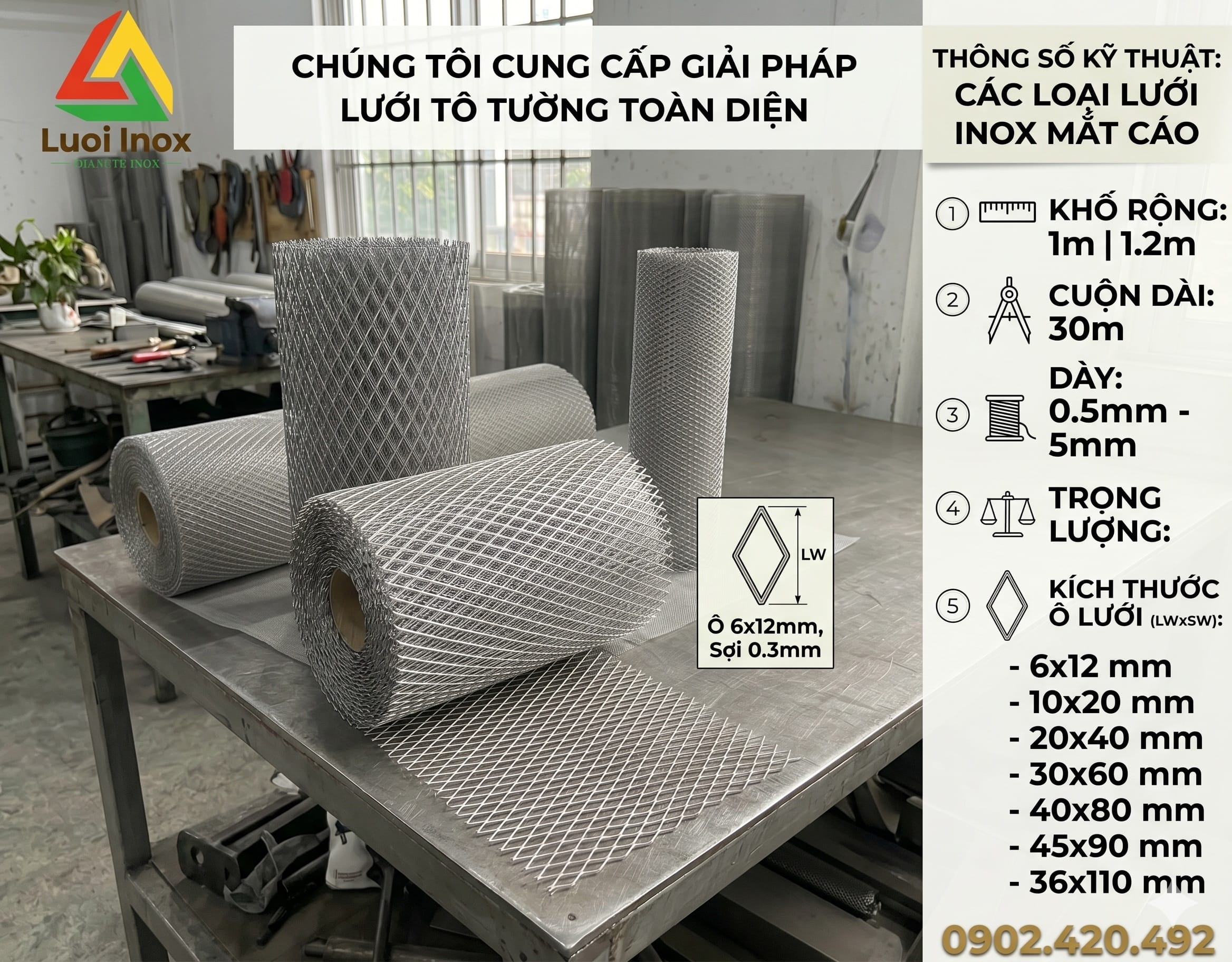 Cận cảnh ô lưới mắt cáo hình thoi minh họa cách đo hai đường chéo