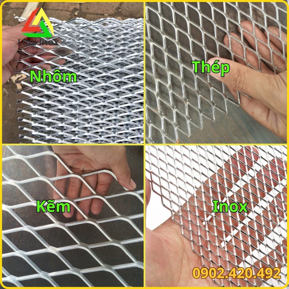 So sánh trọng lượng và độ chịu lực giữa lưới nhôm, lưới thép và lưới inox mắt cáo