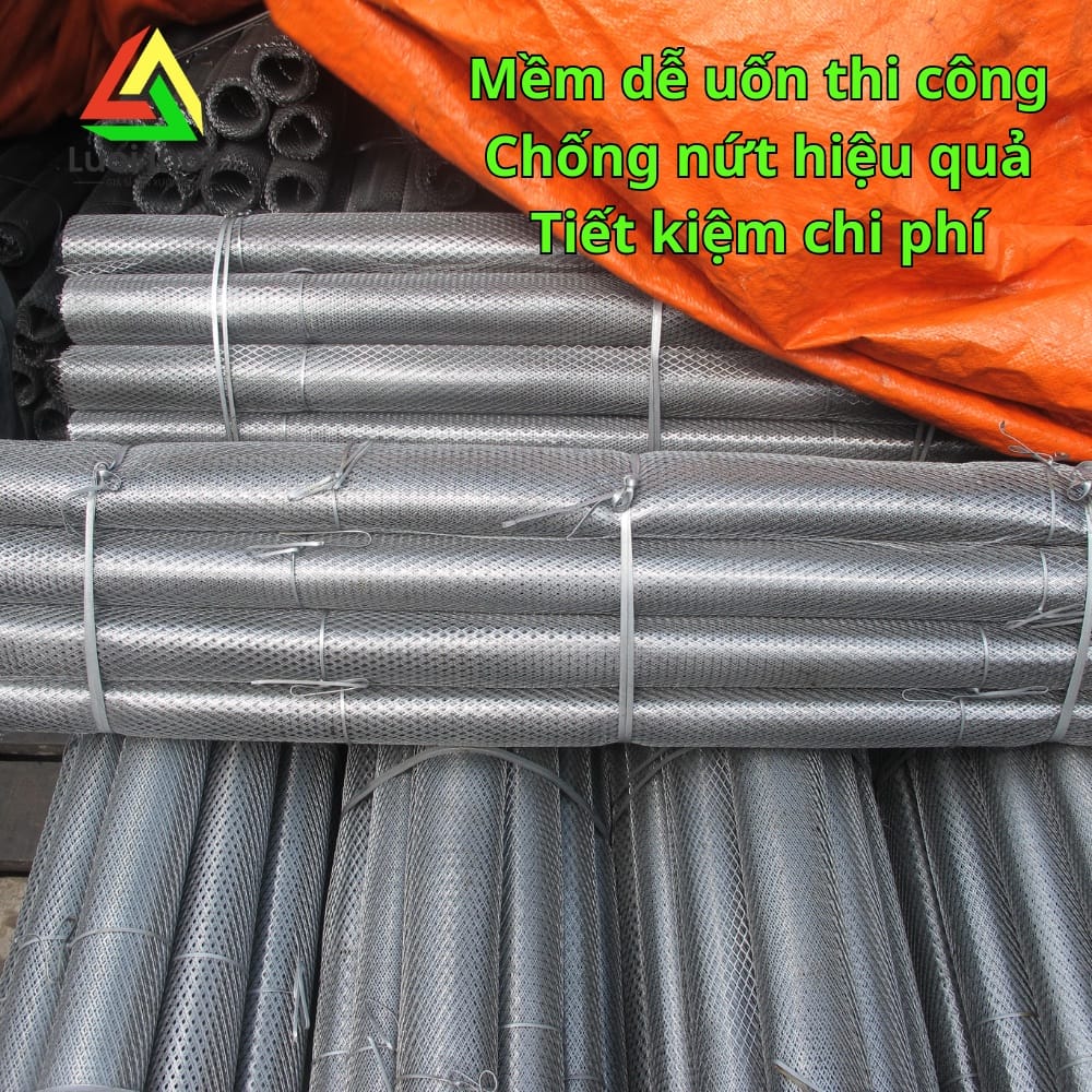 Cuộn lưới mắt cáo trát tường với ô hình thoi dập giãn chống nứt tường