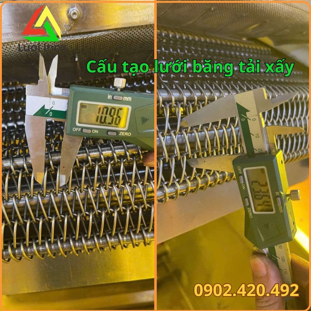 Quy cách khổ rộng, chiều dài và kiểu đan lưới băng tải chịu nhiệt phổ biến