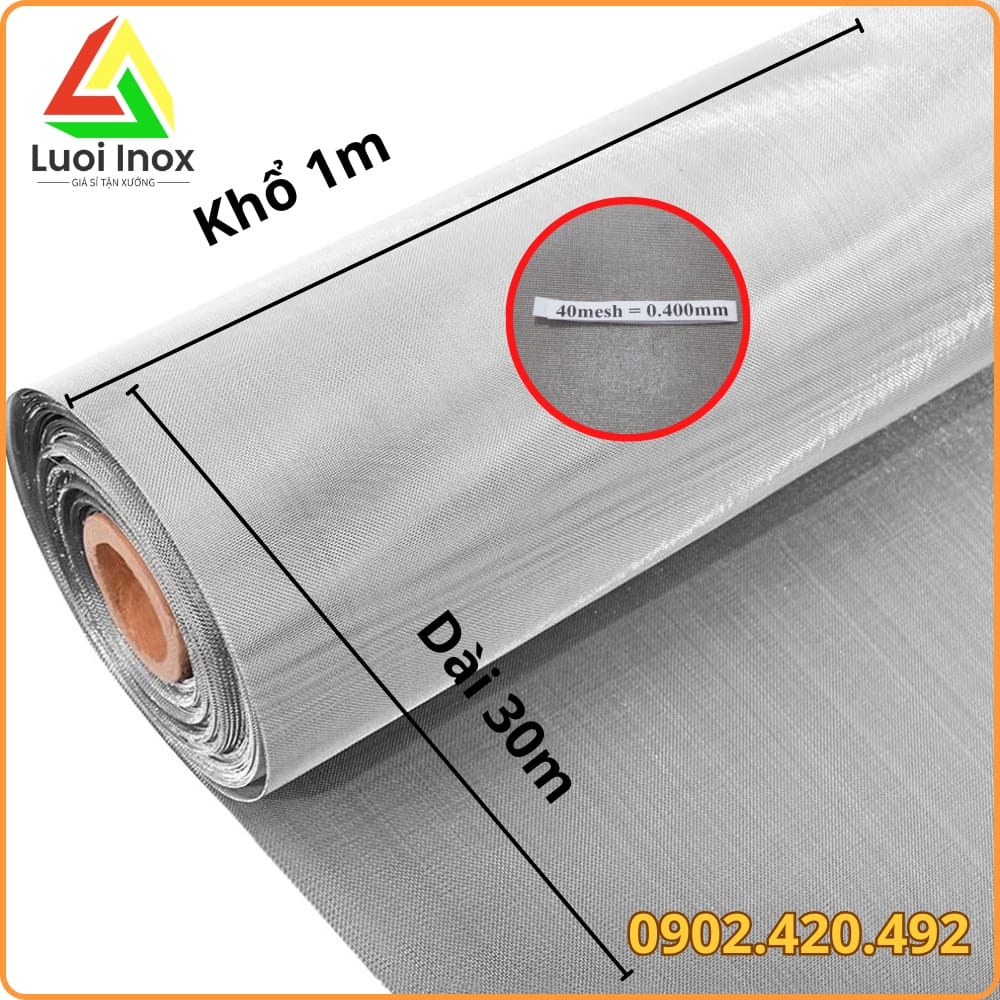 Cuộn lưới chống muỗi inox đóng gói theo khổ ngang và chiều dài tiêu chuẩn khi đặt hàng