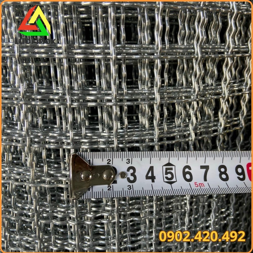 Bảng thông số quy cách ô lưới sợi và khổ cuộn lưới đan inox mác 201 thông dụng