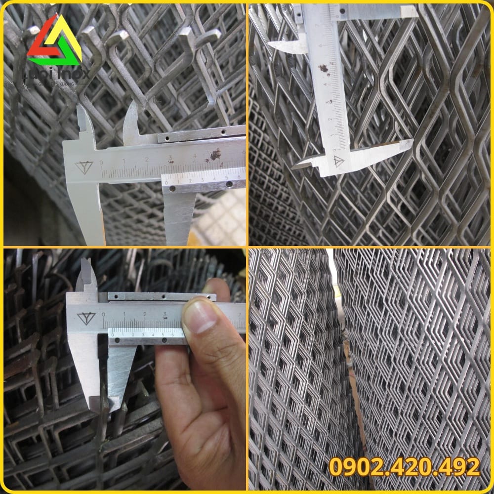Bảng quy cách ô lưới, khổ cuộn và độ dày sợi khuyến nghị cho hàng rào mắt cáo
