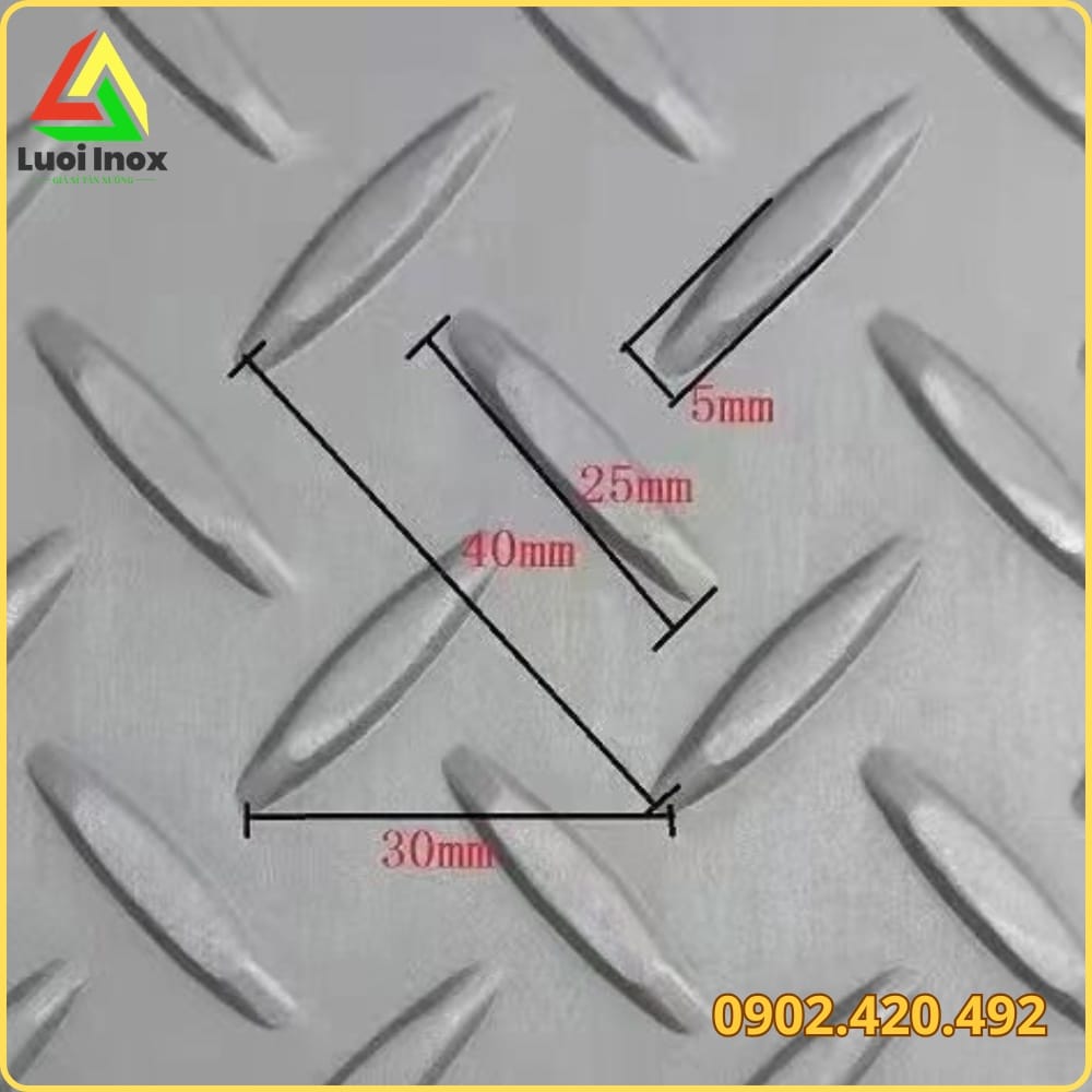 Bảng quy cách tấm inox dập gân theo độ dày cán nguội cán nóng và khổ rộng