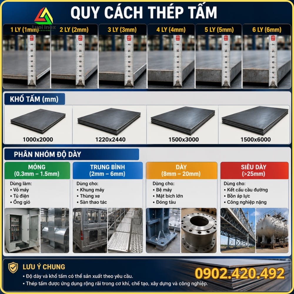 Bảng tra trọng lượng thép tấm 3 ly theo khổ 1x2m và công thức tính nhanh khối lượng
