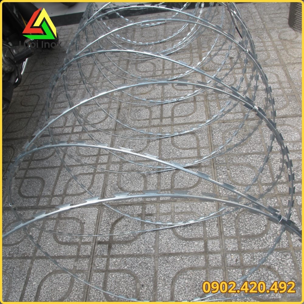 Bảng thông số đường kính sợi, đường kính cuộn và trọng lượng dây kẽm gai hình dao