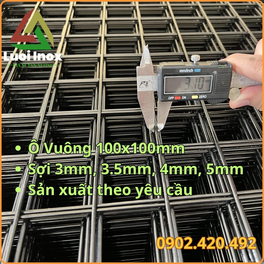 Quy cách sợi 201 và 304, khổ cuộn lưới inox 100x100 theo công trình