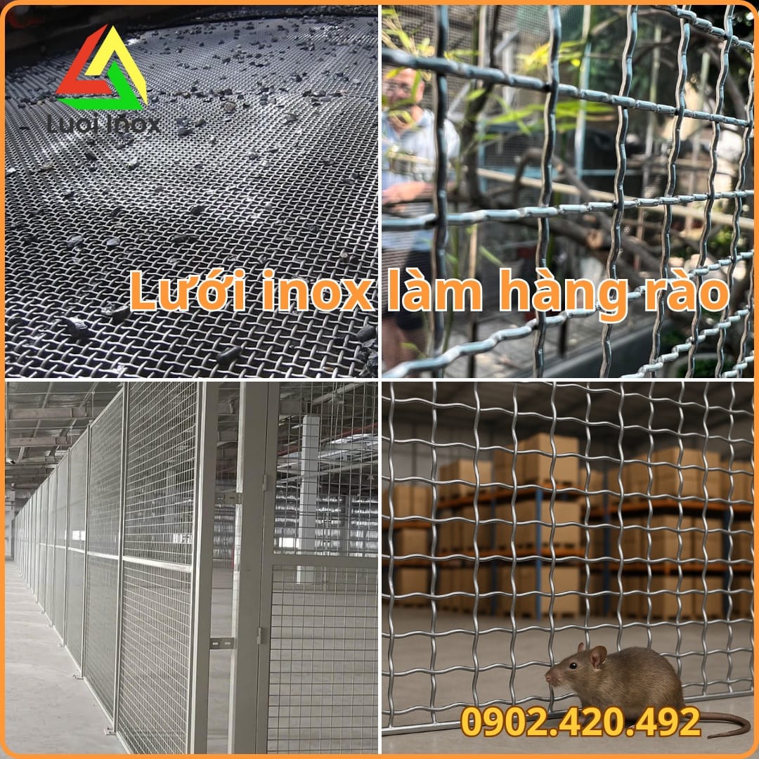 Lưới inox 201 dùng lọc, sàng cát xây dựng và quây chuồng trại nông nghiệp