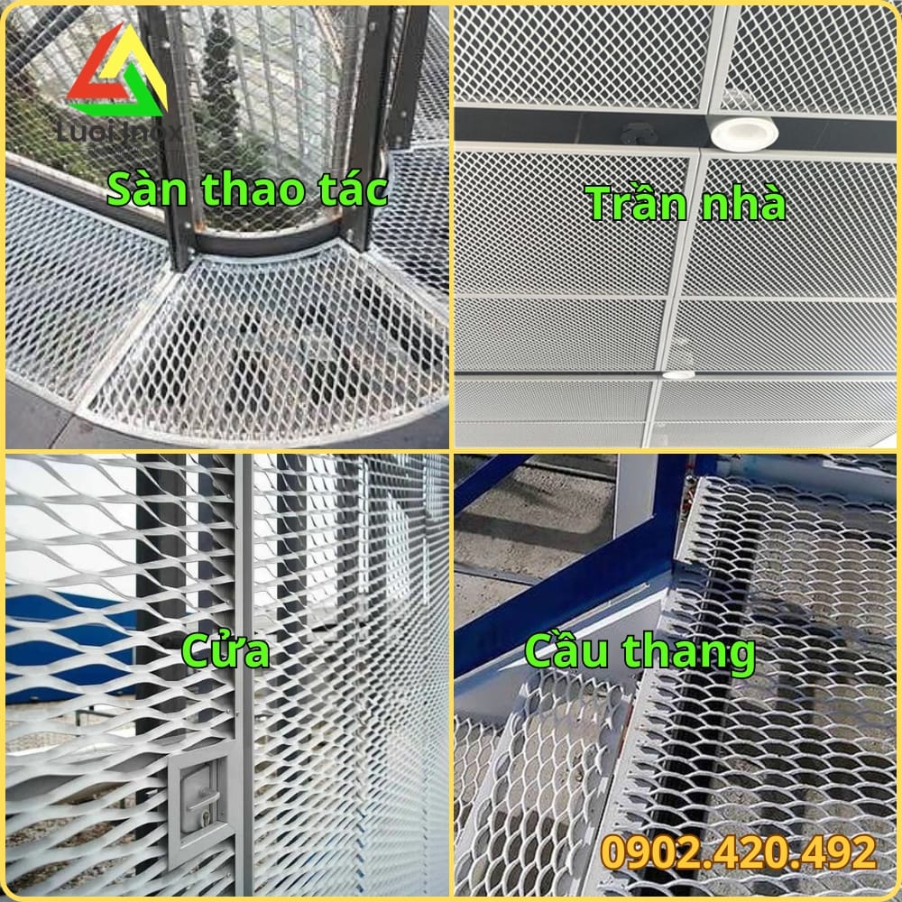 Lưới mắt cáo inox lắp vách ngăn, cầu thang và làm hàng rào bảo vệ ngoài trời