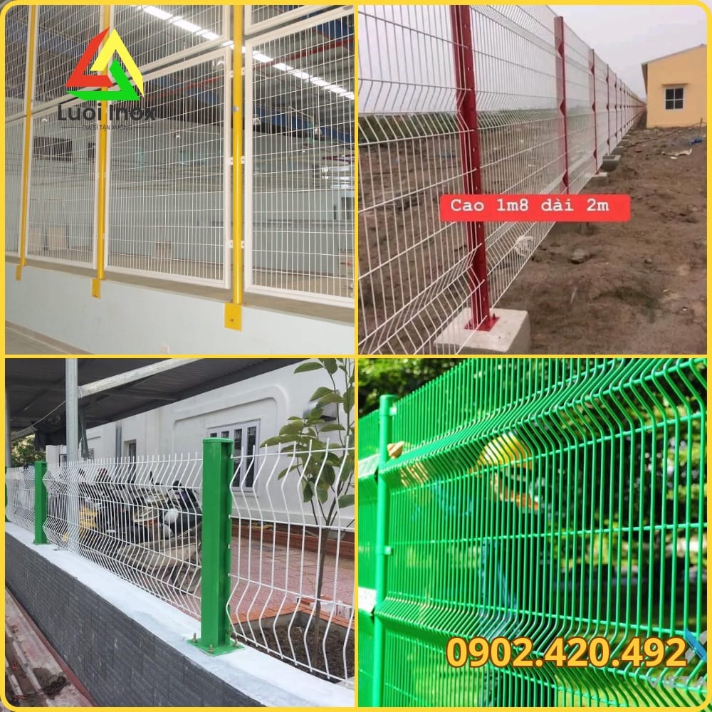 Hàng rào lưới thép V 3D lắp đặt thực tế tại biệt thự và khu công nghiệp