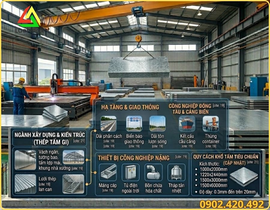 Thép tấm và lưới thép hàn mạ kẽm nhúng nóng dùng cho kết cấu ngoài trời chống gỉ