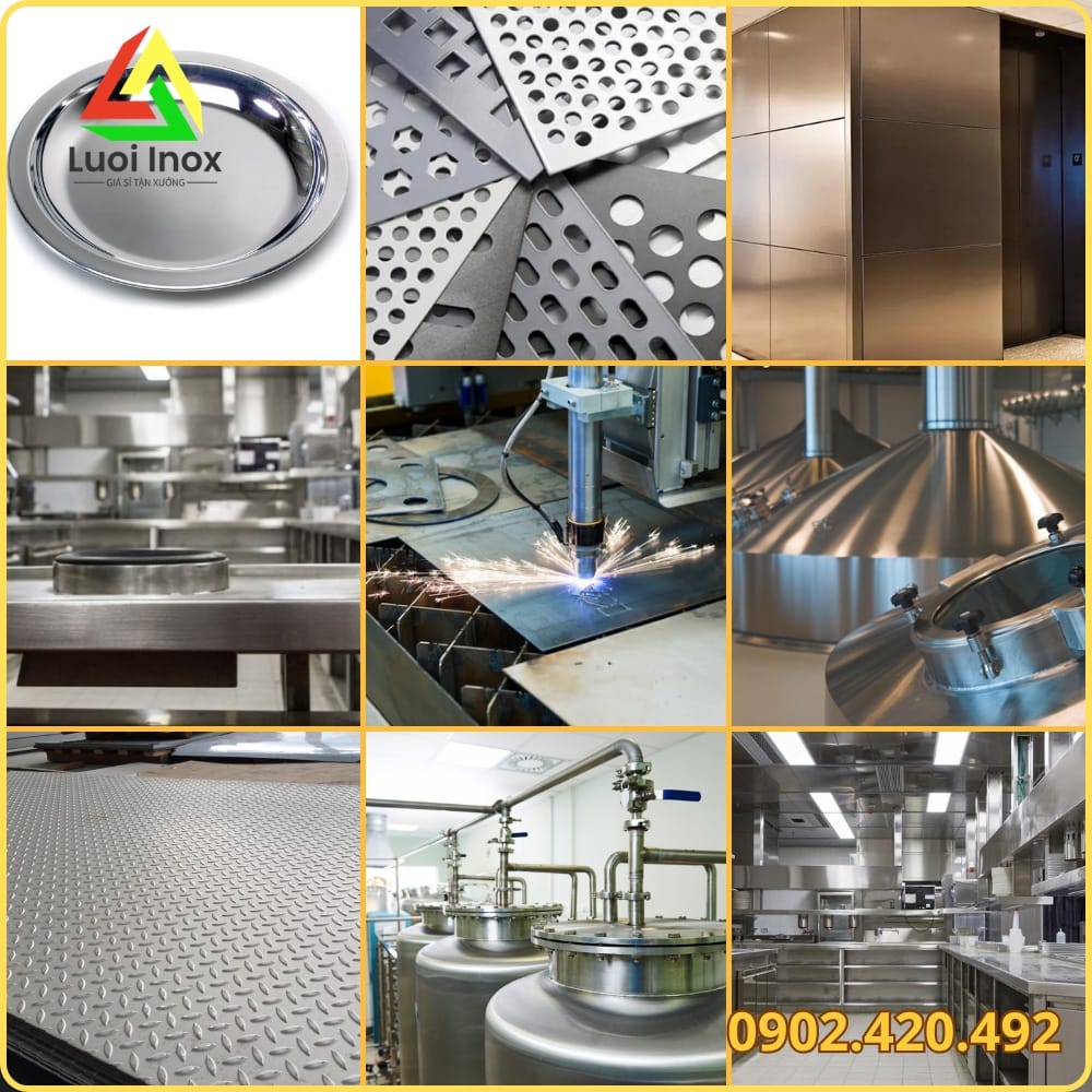 Ứng dụng tấm inox 201 làm nội thất, ốp vách và lan can trong không gian khô ráo