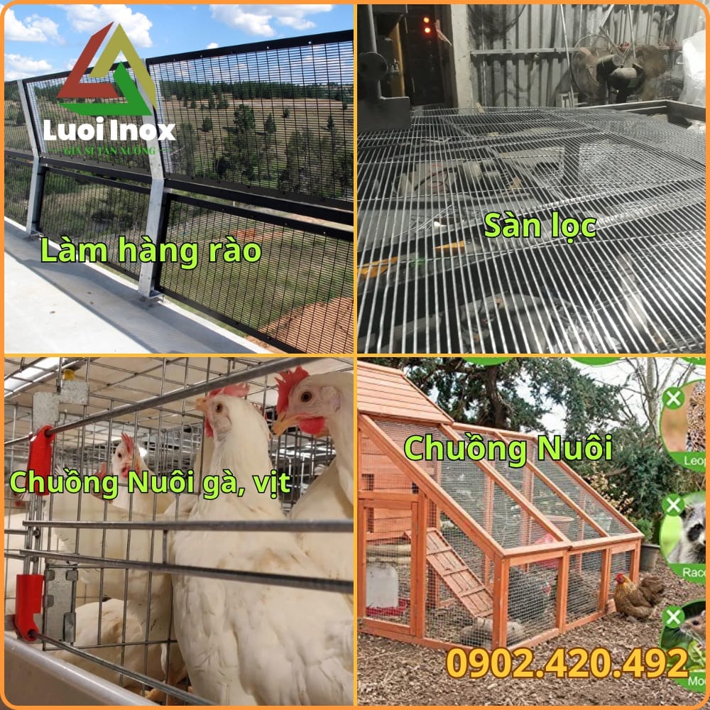 Ứng dụng lưới inox lỗ vuông theo cỡ mắt lưới nhỏ, vừa và lớn trong thực tế