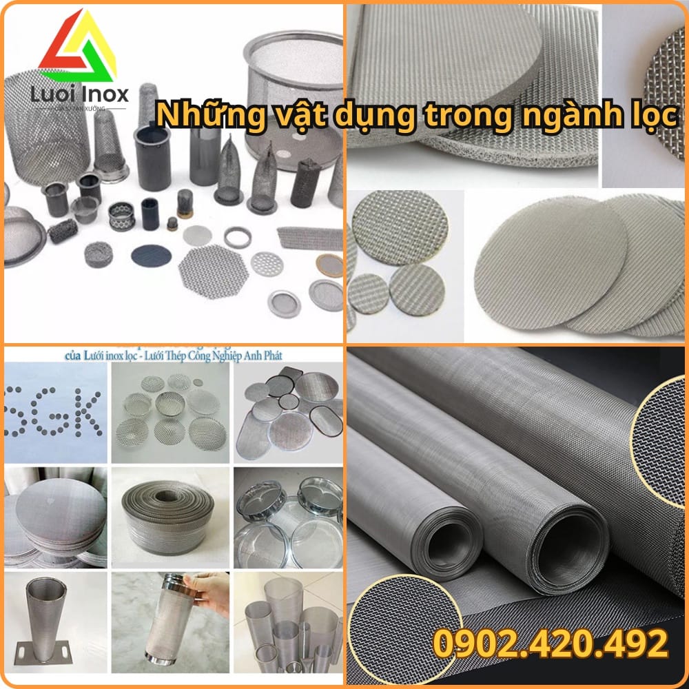 Ứng dụng lưới lọc inox cho lọc nước lọc bụi và sàng hạt hóa chất